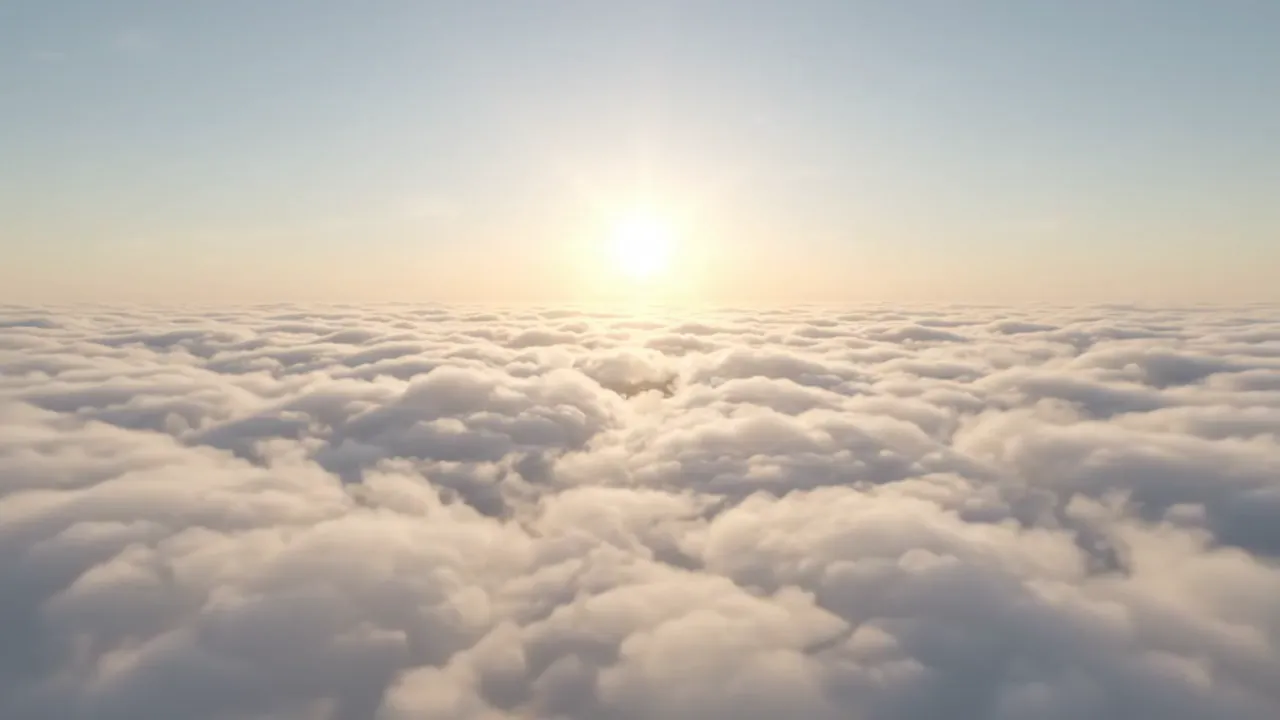 Vista das nuvens antes de descer em direção à casa